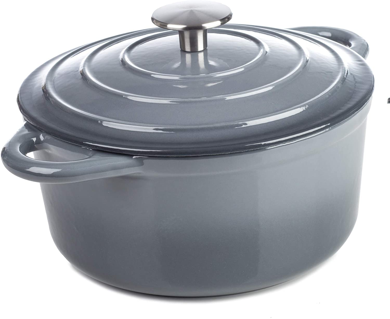 Round Casserole Dish, Cast Iron Ceramic Induction and Gas Safe Non Stick Dutch Oven Roasting Cooker, with Lid - Image 2