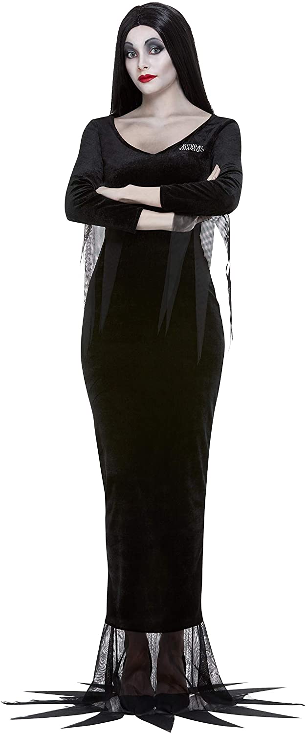 Smiffys The Addams Family Morticia Costume, Adult, Black Dress & Wig, Officially Licensed - Image 4