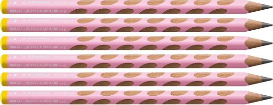 Handwriting Pencil - STABILO EASYgraph Pastel Box of 6 HB Pink Left Handed