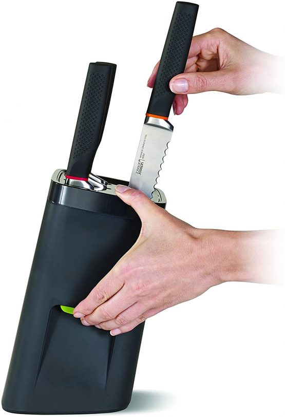 Joseph Joseph 10125 LockBlock, Self-Locking Knife Block with 6 Knives, Black - Image 2