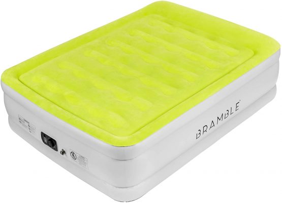 Bramble - Queen Sized Inflatable Air Bed with Built in Pump & Raised Pillow