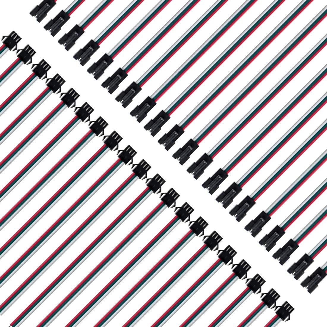 BTF-LIGHTING JST SM 3 Pin Connectors for WS2812B WS2811 WS2812 LED Strip Female Male 15cm 20awg Wire 20pairs - Image 4