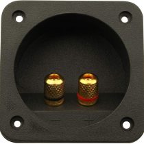 Jopto 2-Way Speaker Box Terminal DIY Home Car Stereo Binding Post Square Spring Cup Connector Acoustic Component Subwoofer Plugs Professional Speaker Junction Box Back Panel Universal Block (Black)