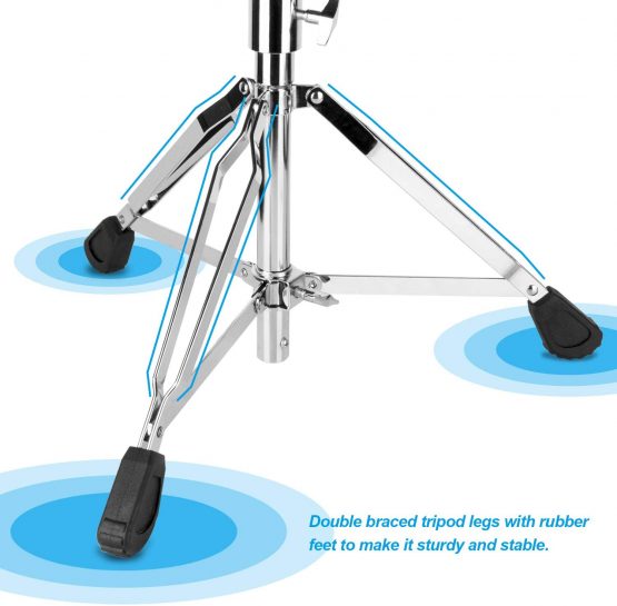 Vangoa Drum Throne, Adjustable Drum Stool Deluxe Thick Padded Drum Seat Portable Height Drum Stools, Black - Image 3