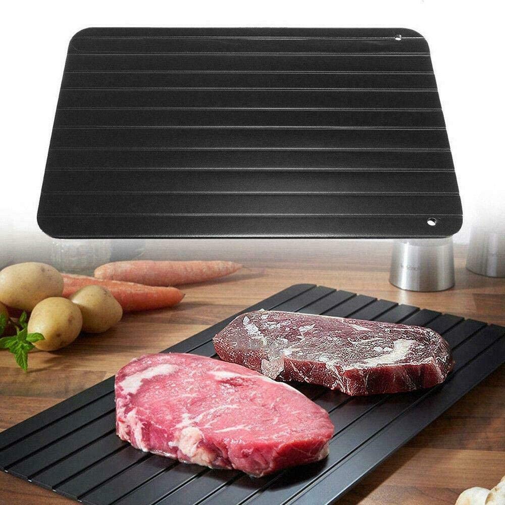 MantraRaj Defrosting Tray, Aluminium Meat Thaw Plate with Grooves & Spill-Proof Silicone Angles - Image 3