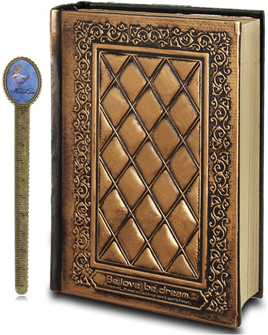 Leather Vintage Embossed Cover Notebook Life Story Book Blank Hardback Scrapbook Travel Ultra Thick Writing Journal Work Diary