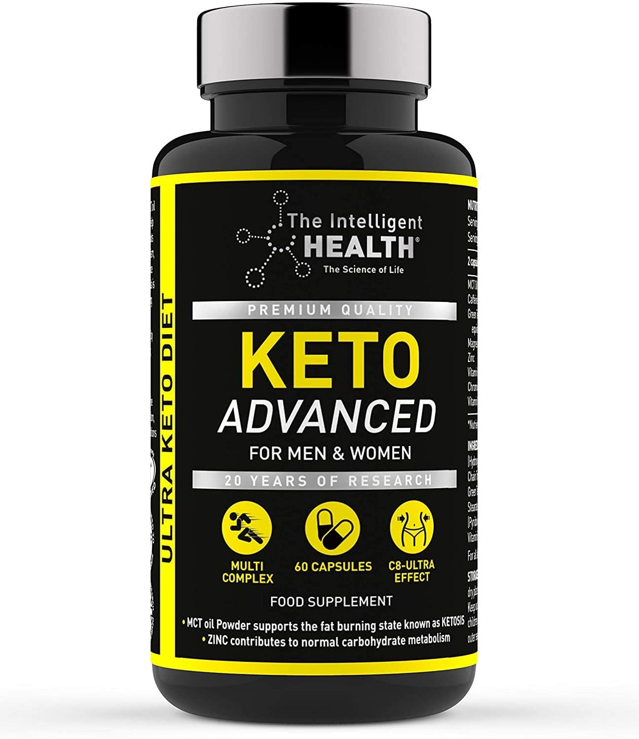 The Intelligent Health Keto Advanced, Keto Diet Capsules with Electrolytes, C8 MCT Oil Food Supplement