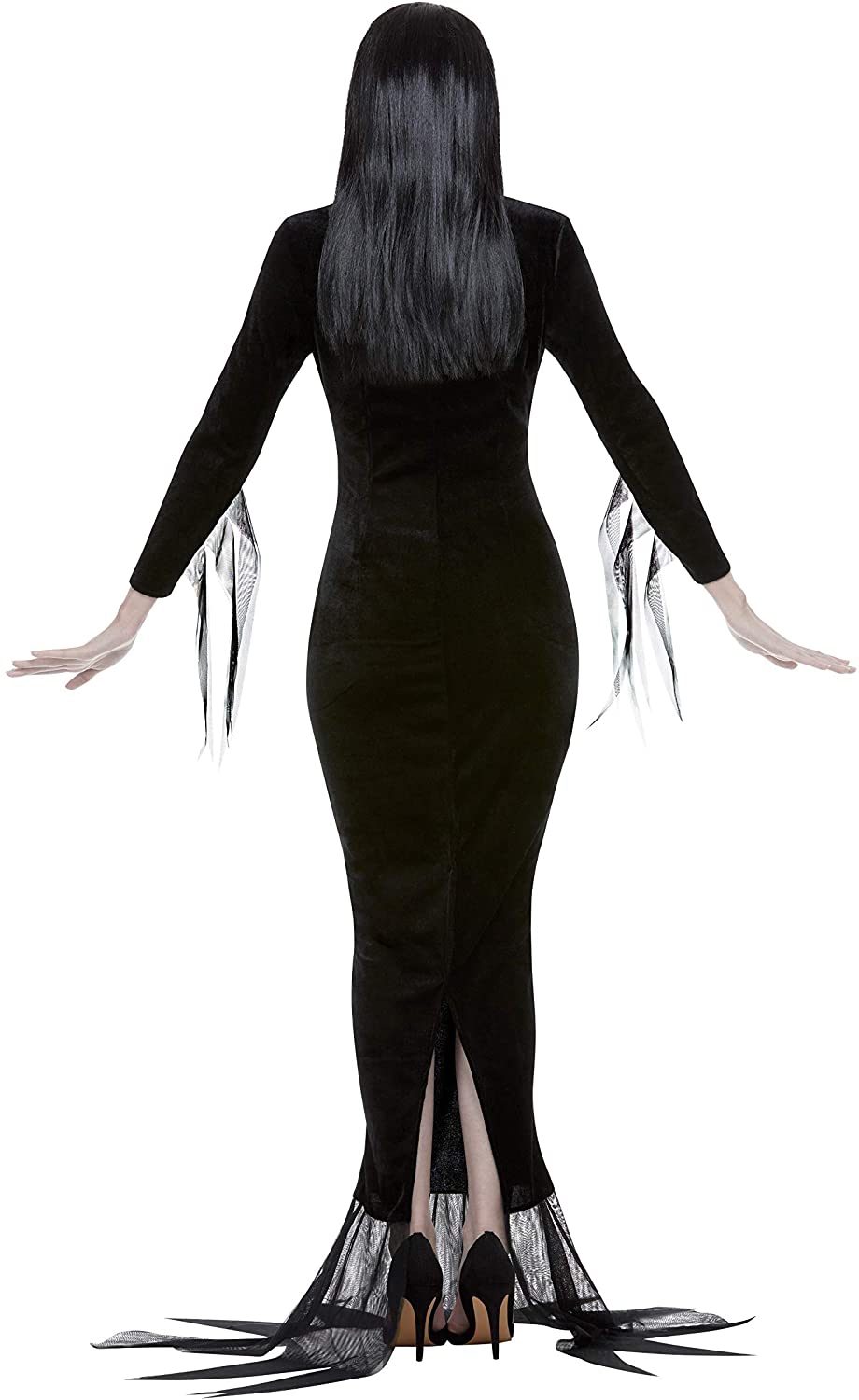 Smiffys The Addams Family Morticia Costume, Adult, Black Dress & Wig, Officially Licensed - Image 3