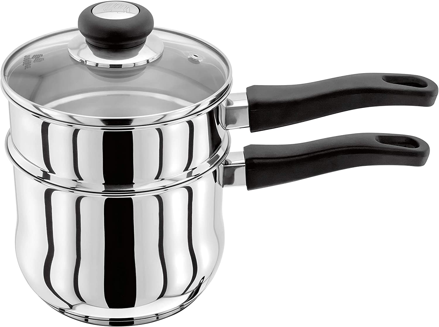Judge Vista JJ57A Stainless Steel Porringer/Double Boiler/Bain Marie Saucepan and Base, 16cm 1.5L