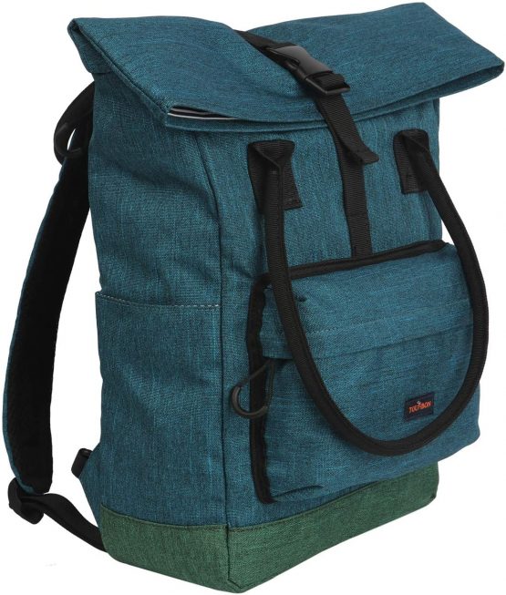 TOURBON Nylon Roll-top Clip-On Market Shopper Bike Panniers Shoulder Tote Bag - Image 2