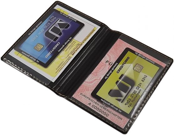 ID and Credit Card Holder with 4 Pockets (Design 2 / Black) - Image 2