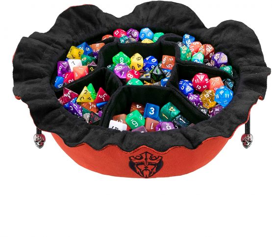 Immense Dice Bags with Pockets - Burnt Orange - Capacity 150+ Dice - Great for Dice Hoarders - by CardKingPro [Patented Design]