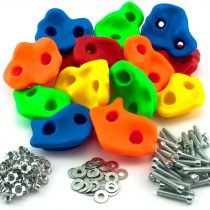 GO!elements 15 pieces climbing holds children set outdoor incl. Mounting material | Indoor climbing stones for climbing wall | Kids Boulders colorful for play tower with screws
