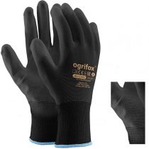 24 Pairs Work gloves PU Palm Dipped Black Nylon General Handling Work Gloves, Gardening, Builders, Mechanic (L-9)