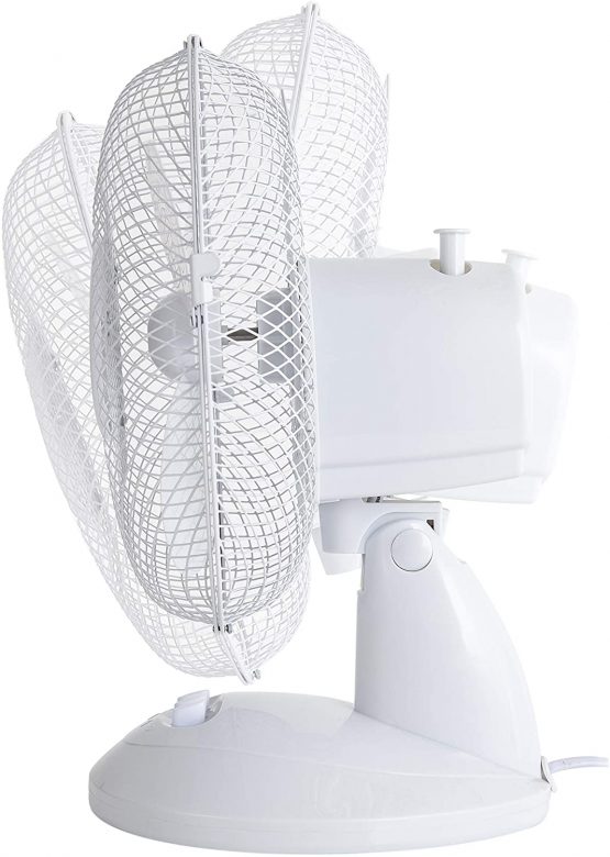 Pifco P52004 Desk Fan, 2 Speed Settings, Adjustable Tilt with Oscillation Function, Anti Slip Feet, 9 Inch, White - Image 4