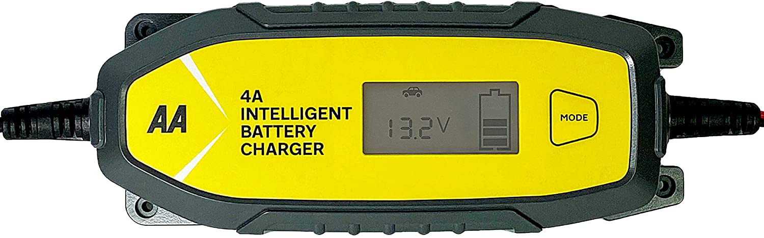 AA AA0725 4A Intelligent Car Battery Charger, LCD,8 Stage, Recover Dead Battery,Up To 4.0 DC Current