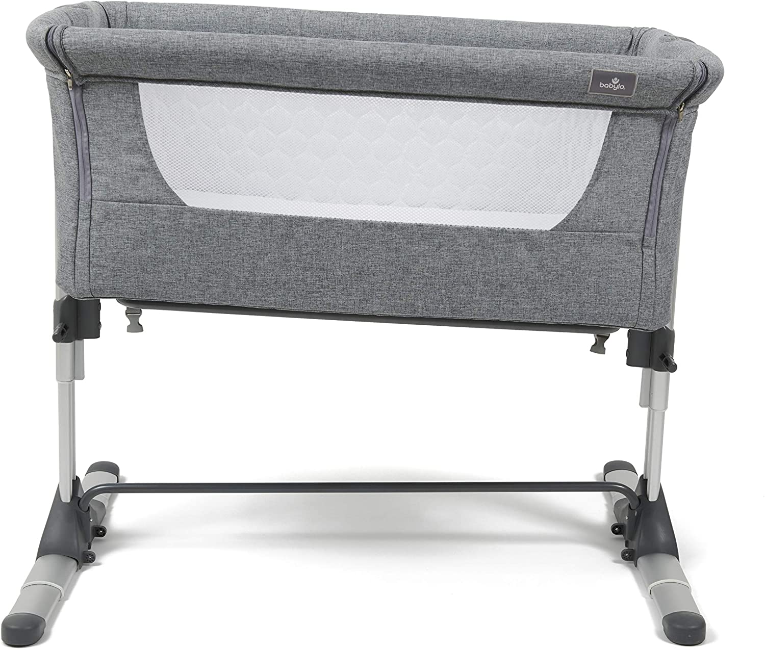 Babylo Snuggle Cuddle Co Sleeper, Slate Grey, Length 96cm - Image 2
