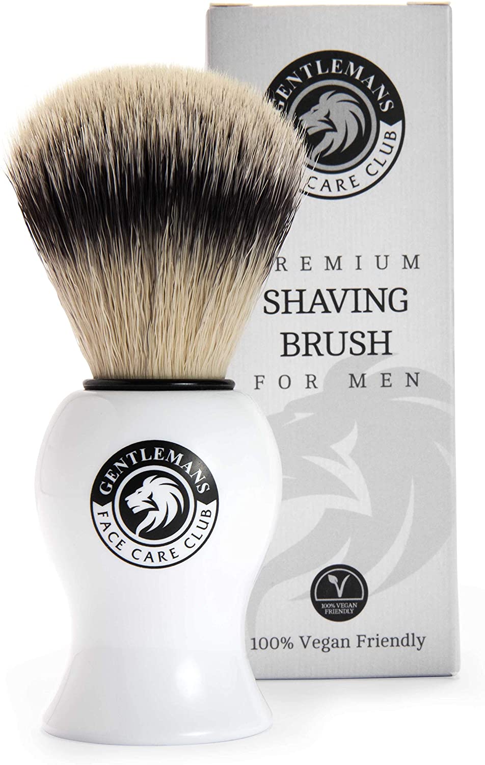 Gentlemans Face Care Club Vegan Friendly Shaving Brush, Badger Friendly Shave Brush for Shaving Cream Foam Or Soap