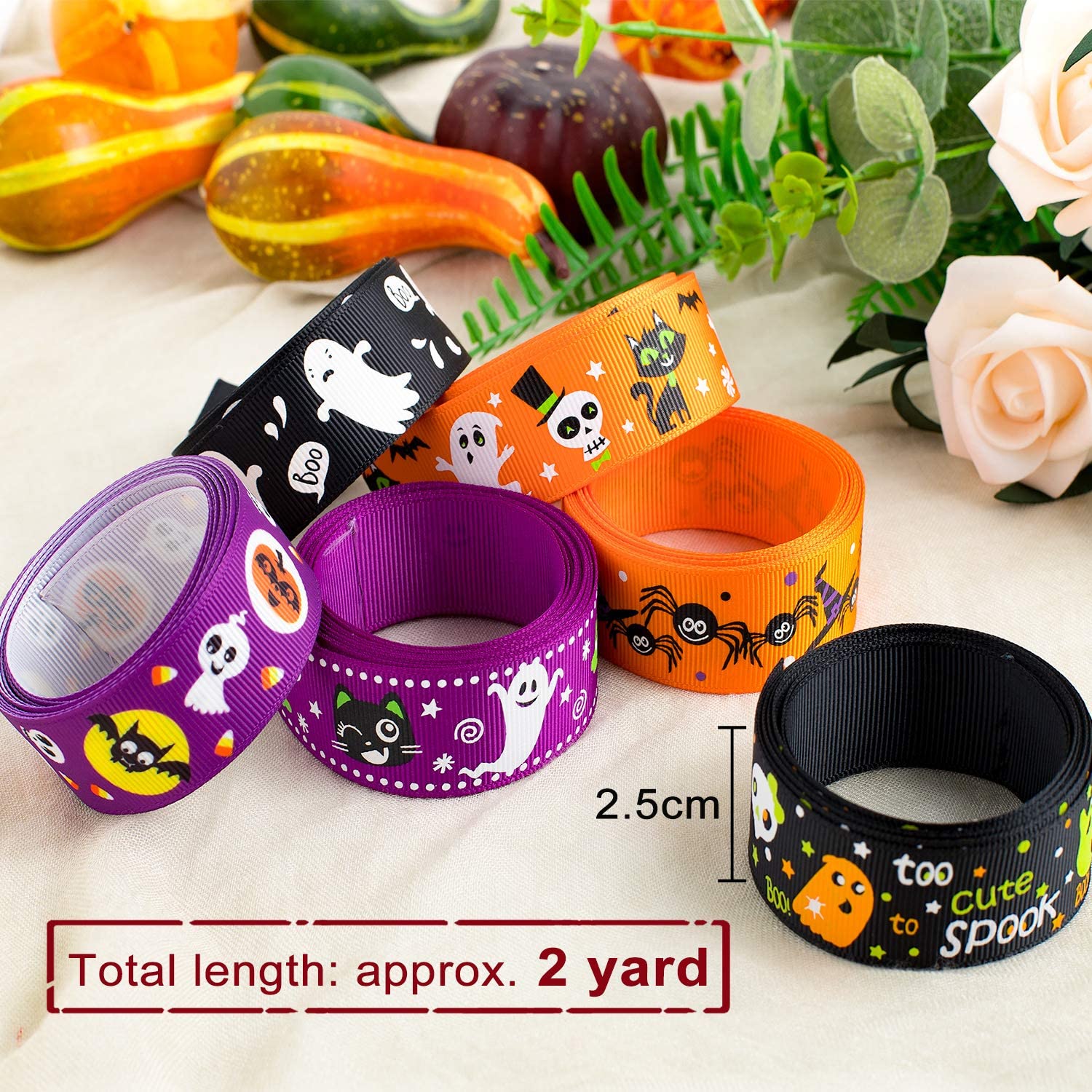 Whaline 6 Assorted Halloween Ribbons - Image 2