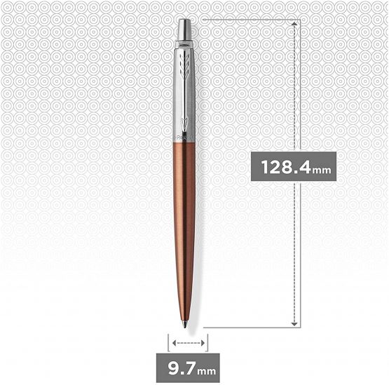 Parker Jotter Ballpoint Pen | Chelsea Orange | Medium Point Blue Ink - Image 4