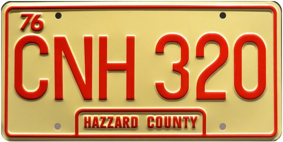 Celebrity Machines Dukes of Hazzard | CNH 320 | Metal Stamped License Plate