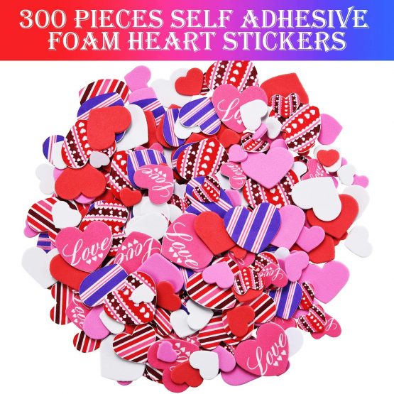 20 Pieces Valentines Foam Heart Craft Set Includes 20 Pieces Colorful