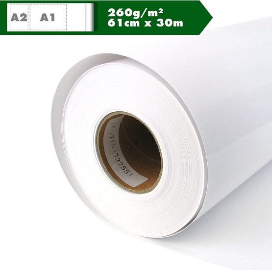 Inkjet plotter roll, plotter paper, glossy photo paper 260 g/m², 61 cm x 30 m, A1, A2, glossy waterproof, suitable for dye and pigment - Image 4