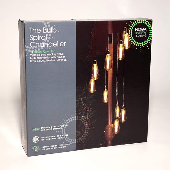 Noma The Bulb Spiral Chandelier, Battery Operated - Image 2