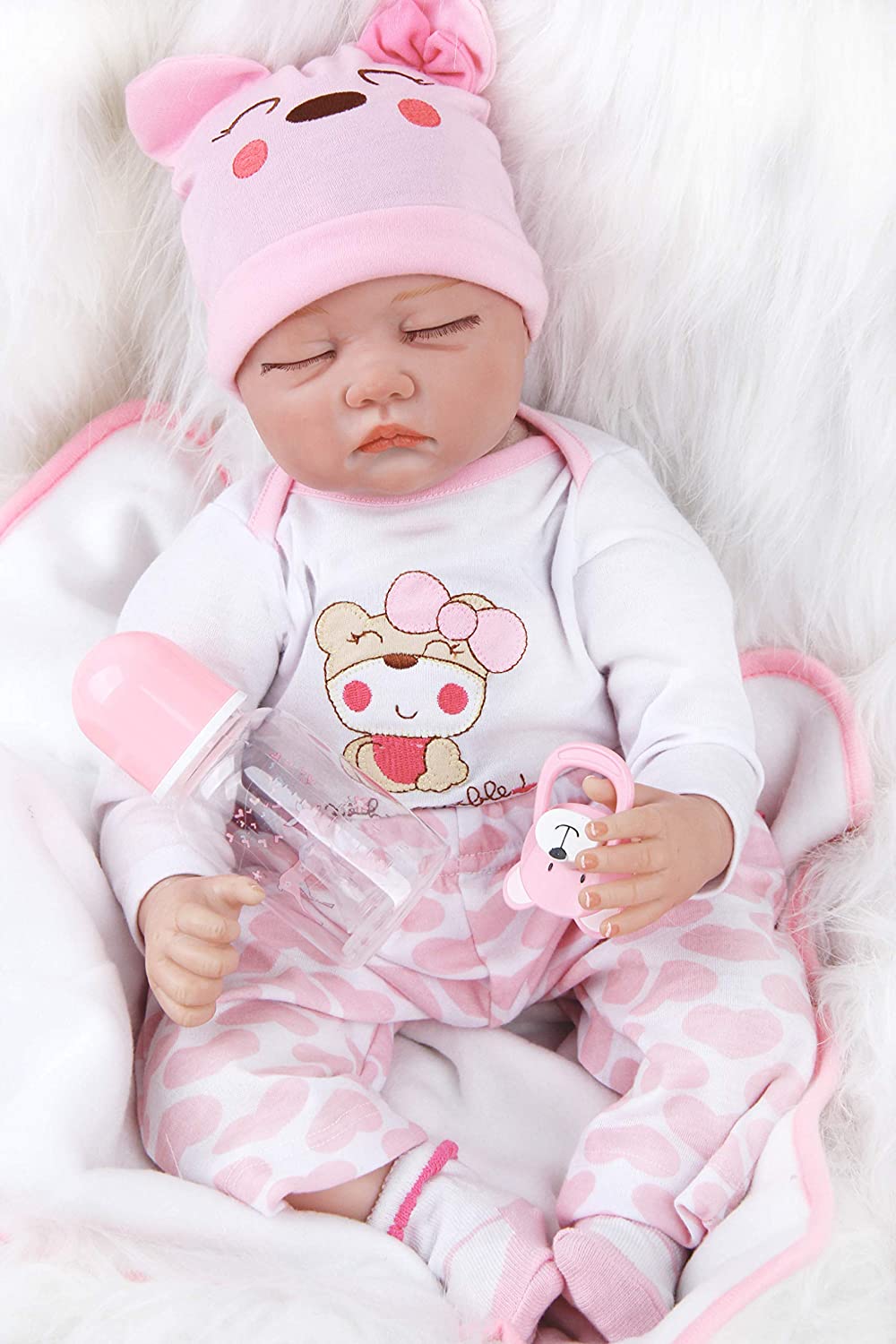 antboat 22 Inch 55cm Reborn Dolls Baby Girl Soft Silicone Vinyl Real Life  Dolls Toddler Sleeping Girl Lifelike Handmade Reborn Babies Xmas Gift –  BigaMart