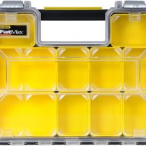 STANLEY FATMAX Pro Shallow Stackable Storage Organiser for Small Parts, Removable Compartments, 1-97-517