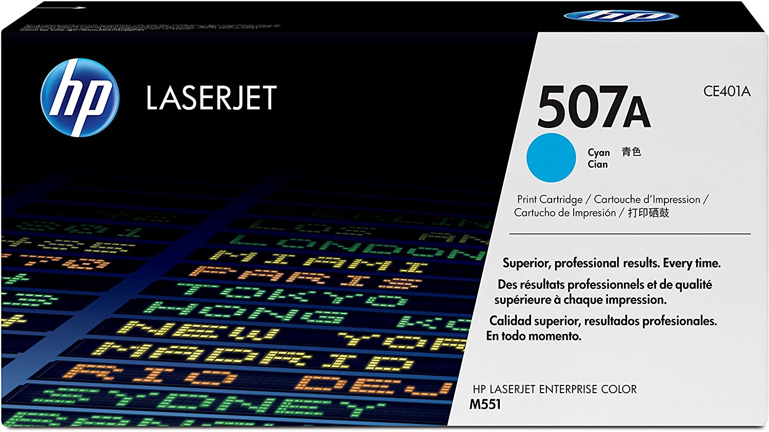 HP CE401A 507A Original LaserJet Toner Cartridge, Cyan, Single Pack, Standard