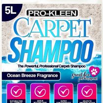 Pro-Kleen Professional Carpet & Upholstery Shampoo – Ocean Fresh Fragrance 5L - High Concentrate Cleaning Solution - Suitable for All Machines