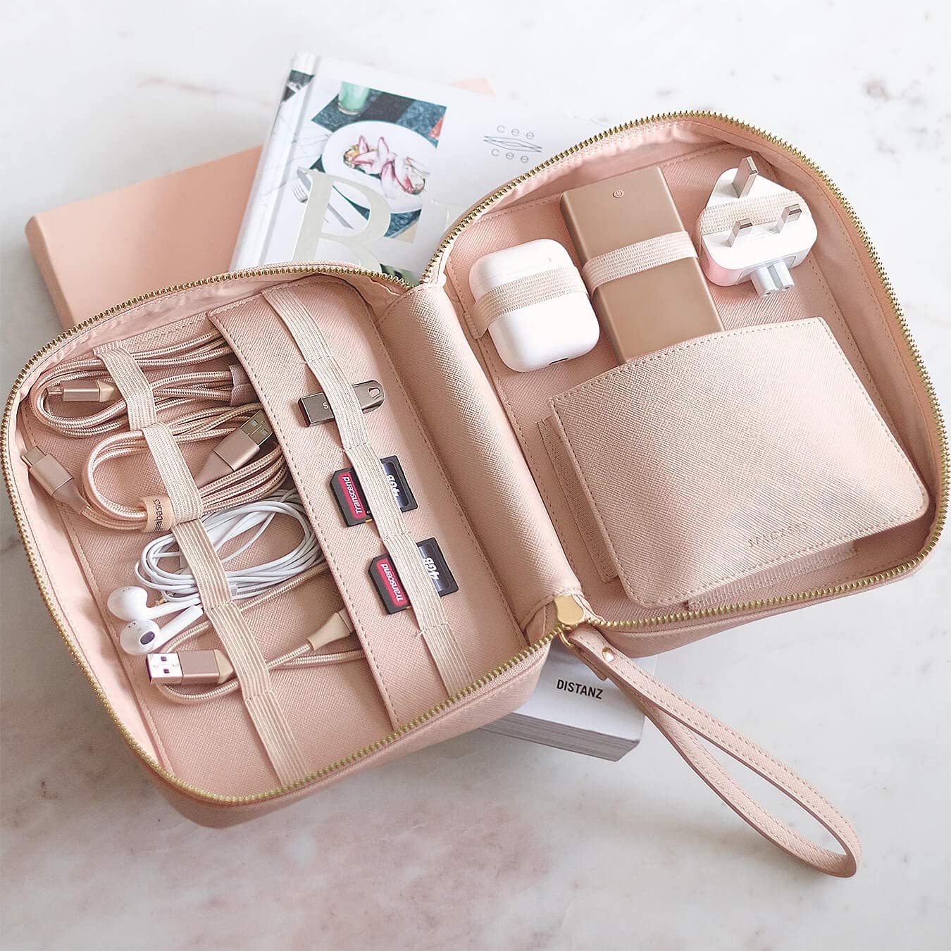 Stackers Blush Pink Cable Tidy Bag, 15 x 20 x 6 cm - Image 2