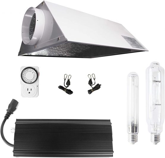 SunStream 600w HPS MH Grow Light Bulb Digital Dimmable Ballast with Air Cooled Hood Reflector set