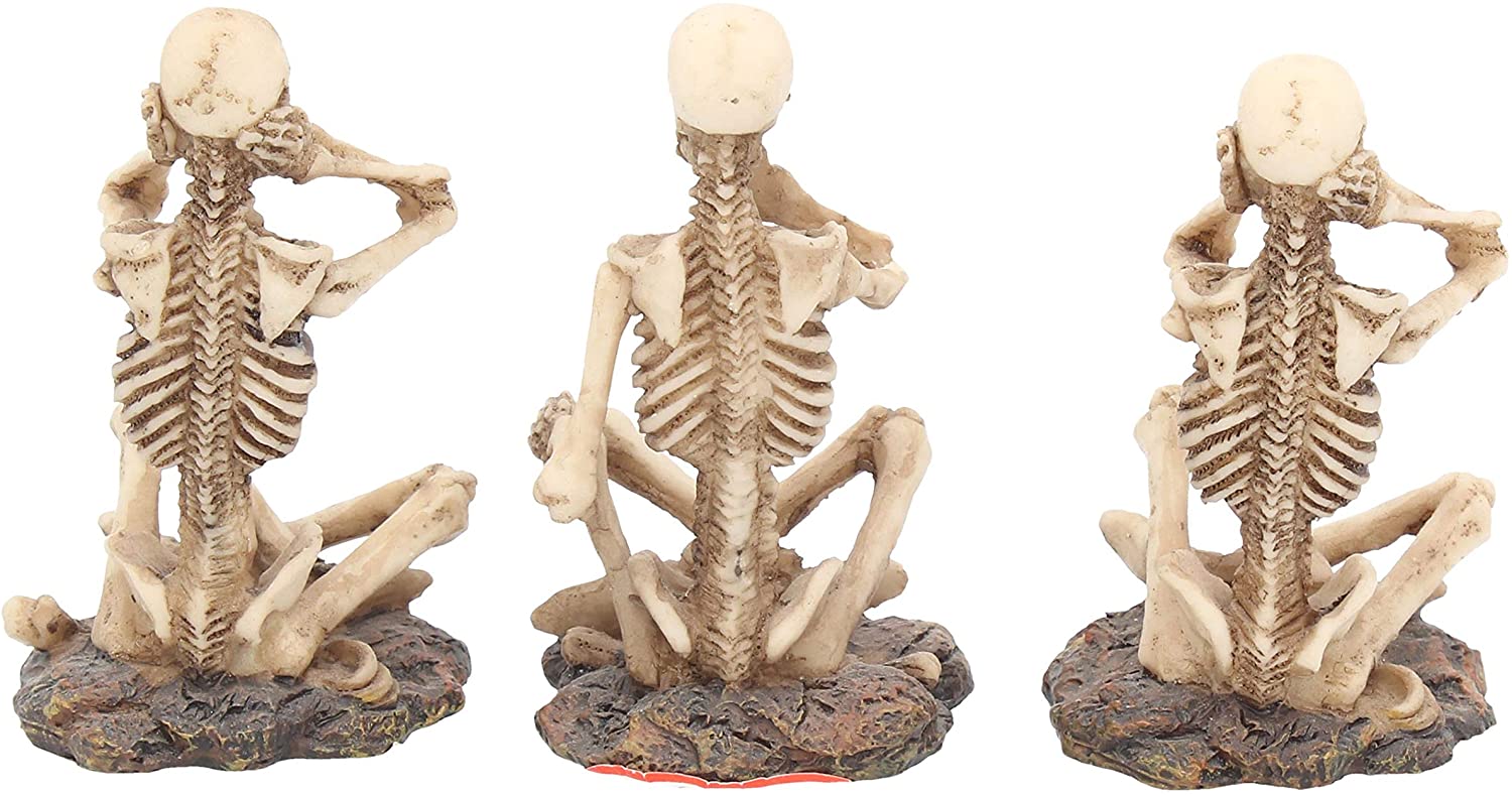 Nemesis Now AL50292 See No, Hear No, Speak No Skeletons Figurine , Ivory, Cream - Image 4