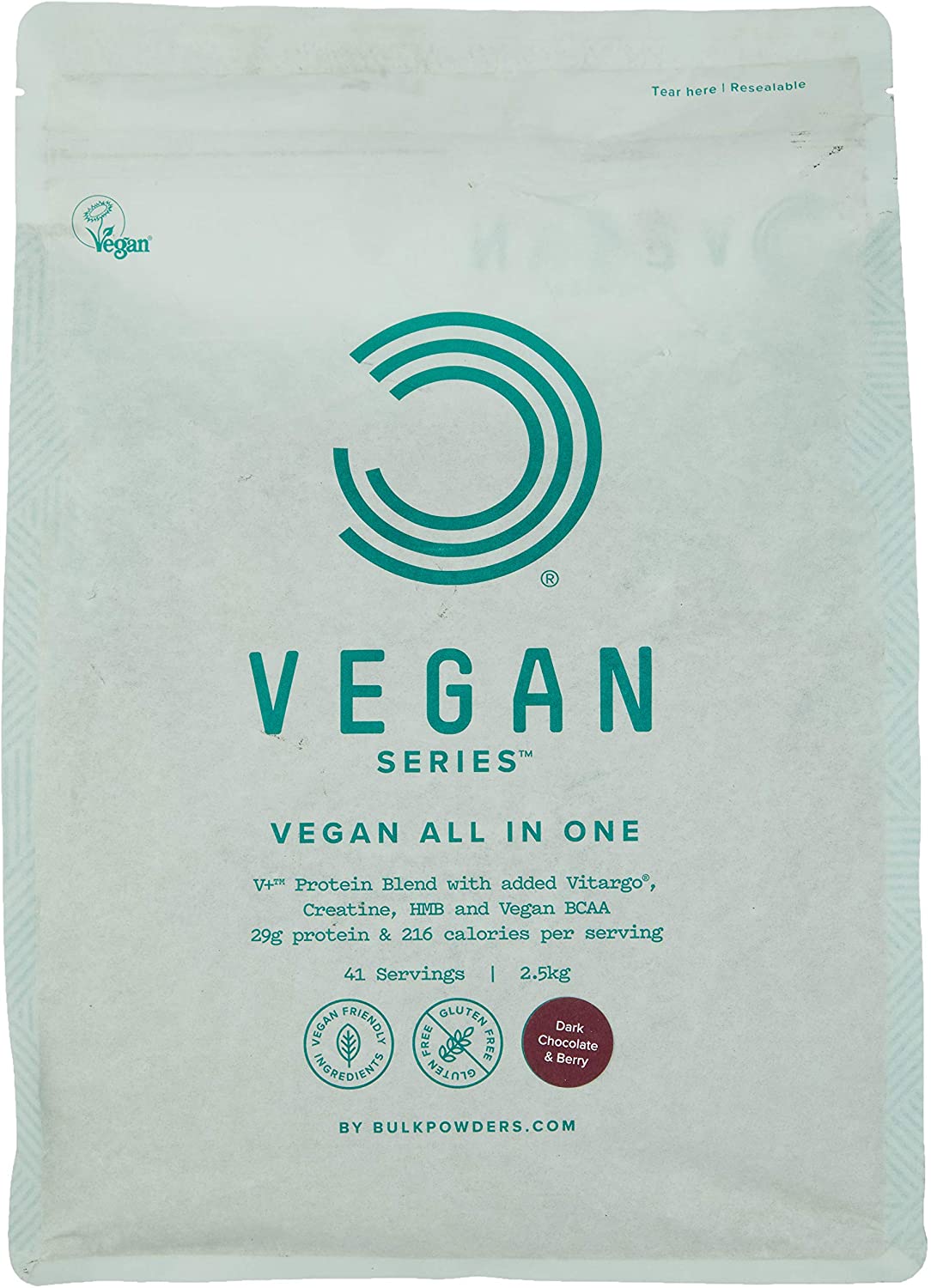 Bulk Vegan All in One Protein Powder, Dark Chocolate Berry, 2.5 kg, 2.5kg