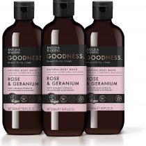 Baylis & Harding Goodness Rose and Geranium, 500 ml Body Wash, Pack of 3