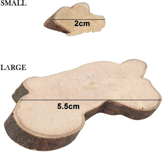 Kurtzy Natural Unfinished Wood Slice Chips (500g Pack) - Sizes Ranging from 2 - 5.5cm - Wooden Log Slices with Bark and No Hole - For DIY Arts & Crafts, Christmas Ornaments & Wedding Decorations - Image 2