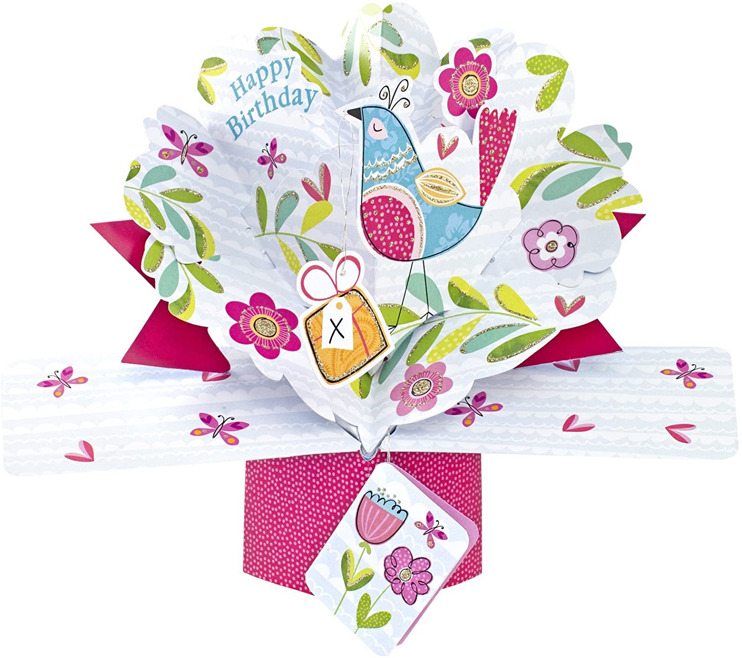 Second Nature Pop Ups Nature Birthday Birds Pop Up Greeting Card - POP126, 20cm x 20cm