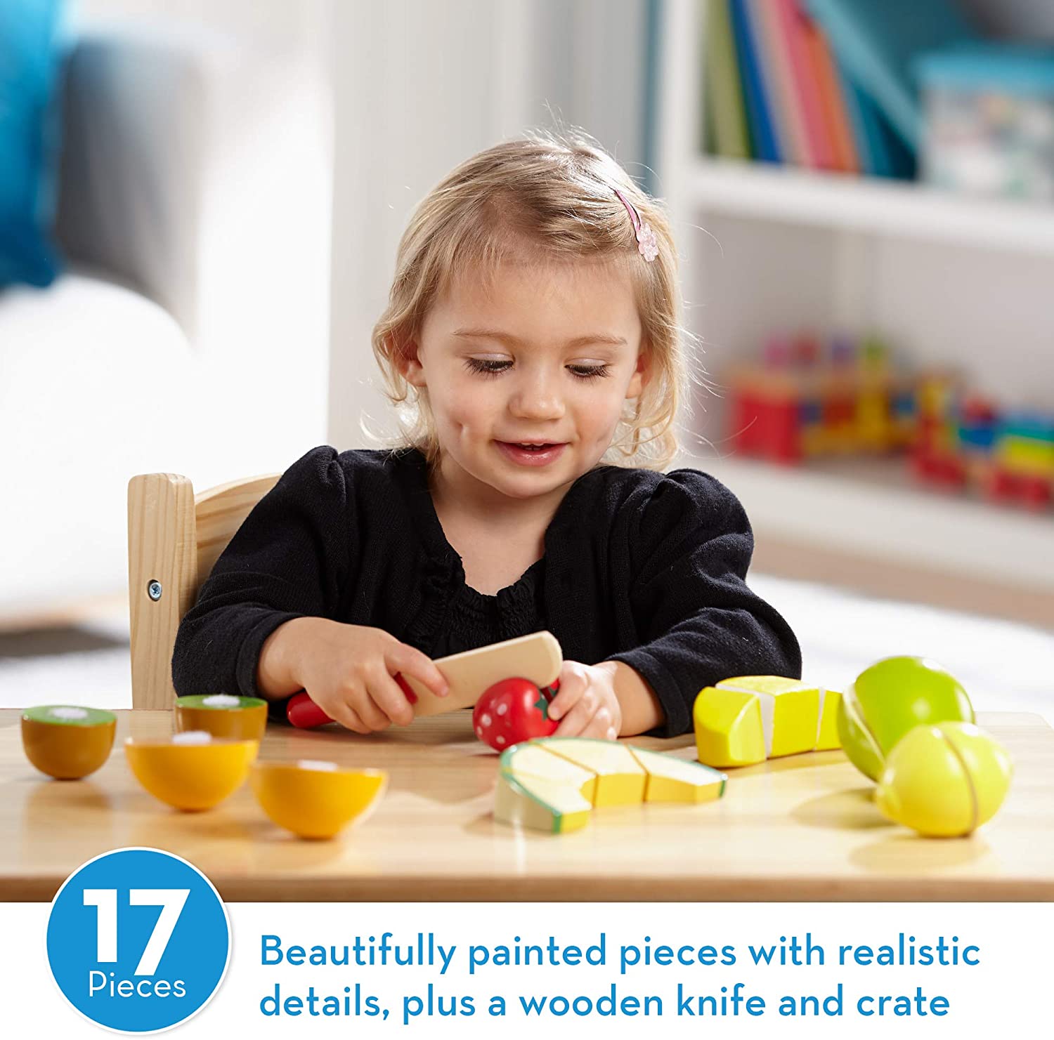 Melissa & Doug Wooden Cutting Fruit, Multicolor, Small - Image 2