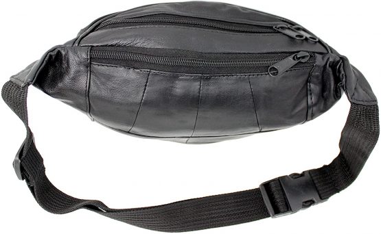 RAS Leather Travel Money Pouch Waist Bum Bag Adjustable Belt 1003 Black - Image 4