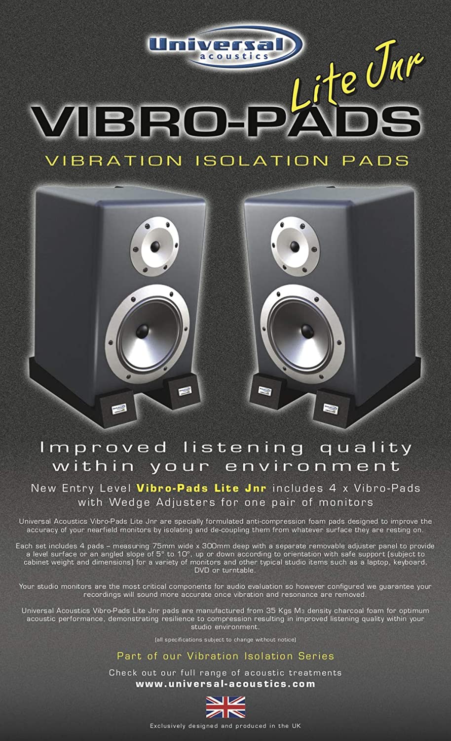 Vibro-Pads Lite Junior Speaker Isolation Pads - 1 Pack - Image 2