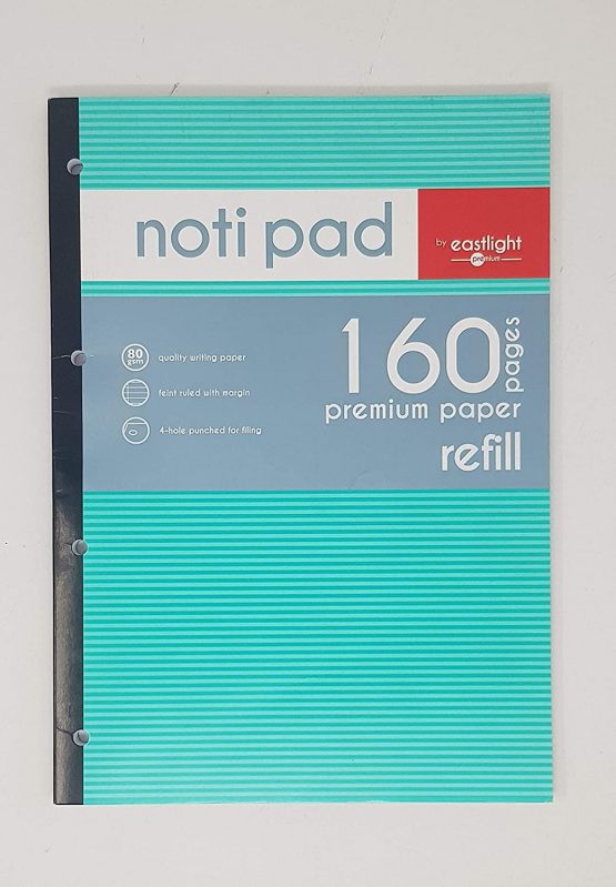 EASTLIGHT A4 Refill Pad 160 Page 80gsm - (Pack of 4) Sidebound Feint Ruled with Margin 4 Hole Punched - Image 4