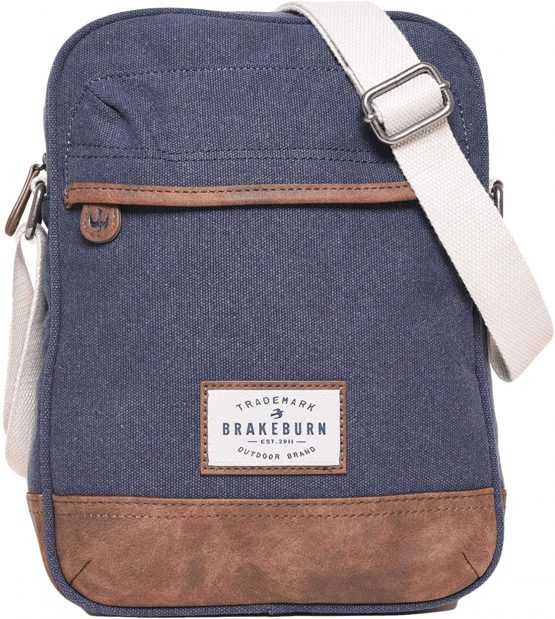 Brakeburn Mens Canvas Cross Body Bag Blue