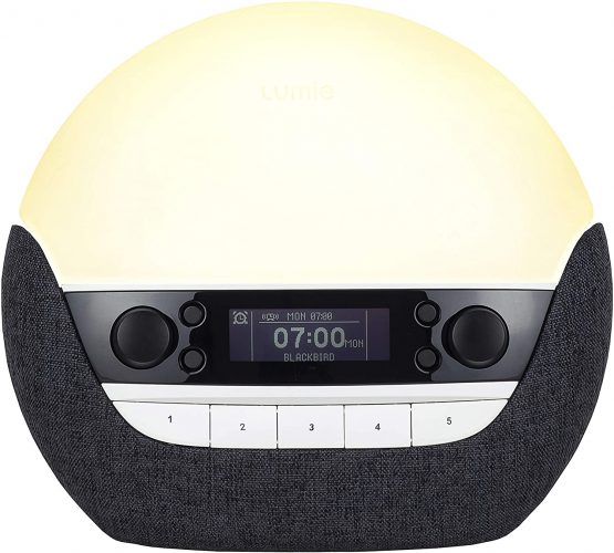 Lumie Bodyclock Luxe 750DAB - Wake-up Light with DAB Radio, Bluetooth Speakers, Low-Blue Light for Sleep
