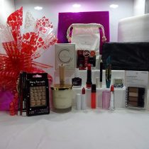 Luxury Blockbuster Beauty Gift Box Gift Set In Gift Hamper Gift Wrapped, Mix Brands Make Up + By Invitation Micheal Bubble Scented Candle, Luxury Gift Hamper