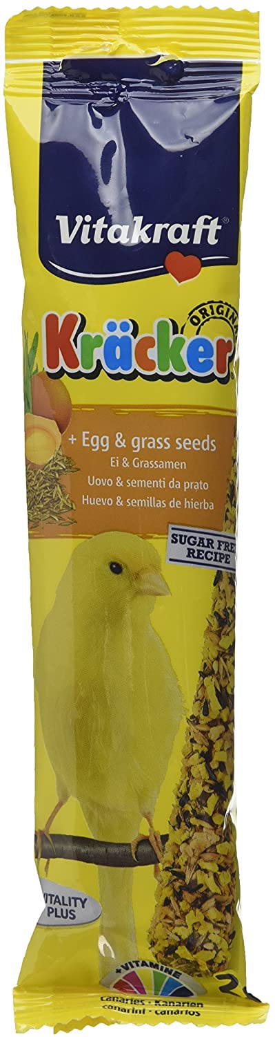 Vitakraft Canary Kracker Bird Food Egg-Grass Seeds, Pack of 7, 58 g (Pack of 7)