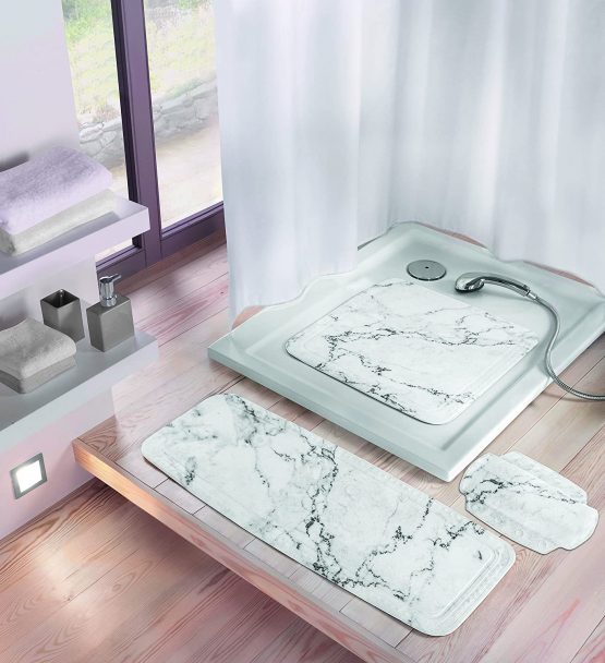 Kleine Wolke Marble, Shower mat, 55x 55 cm, Anthracite, PVC Foam, 55 x 55 x 3 cm - Image 2
