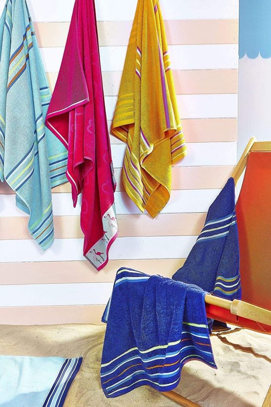 Catherine Lansfield Rainbow Pair Beach Towels Blue - Image 4
