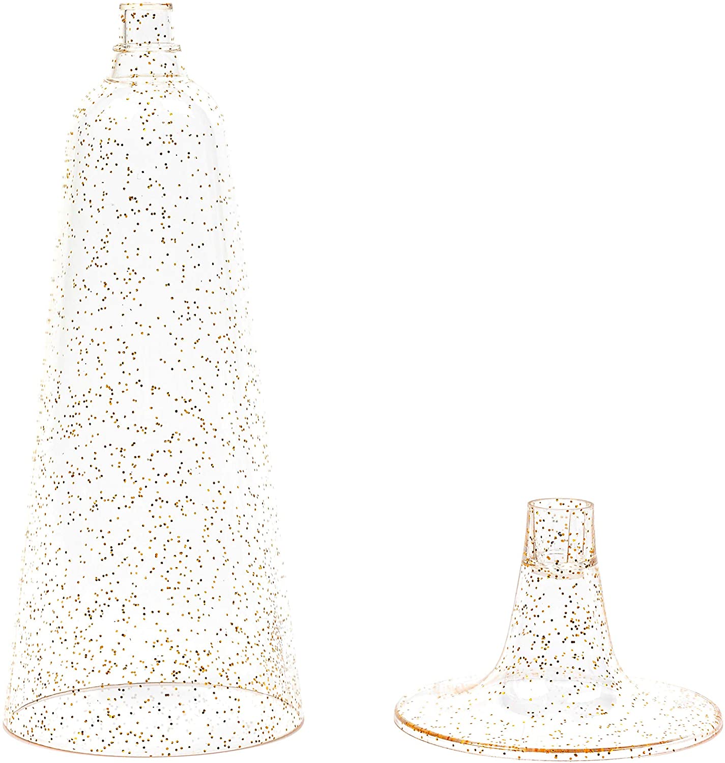 MATANA 100 Premium Elegant Plastic Champagne Flutes with Gold Glitter, 150ml, Reusable Toasting Glasses - Image 4